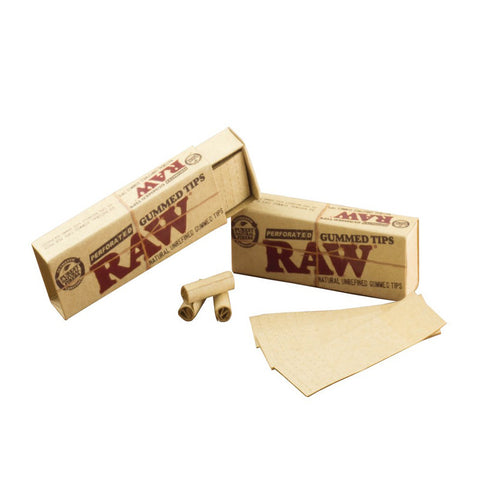 RAW Gummed Tips Perforated - Tha Bong Shop