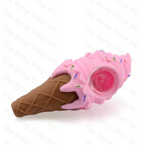 Silicone Ice Cream Cone Hand Pipe with Glass Bowl - Tha Bong shop 