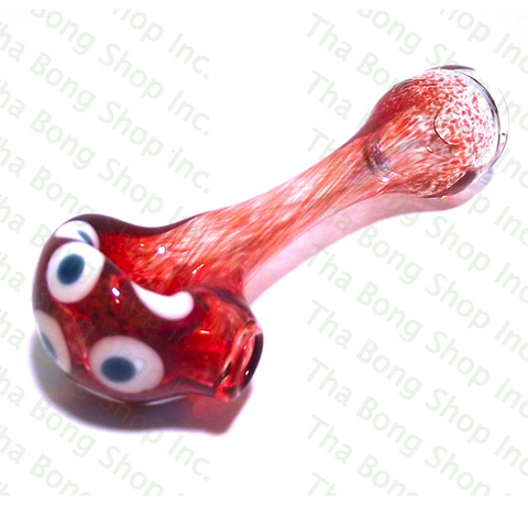 Jellybean Glass Red Frit Pipe With Dots - Tha Bong Shop