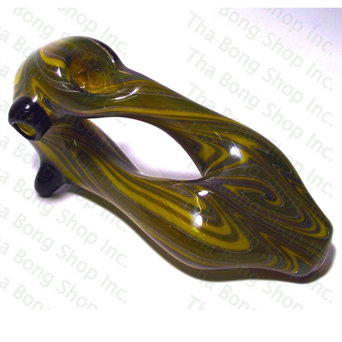 Gibson Glassworks Twisted Donut Lineworked Pipe - Tha Bong Shop