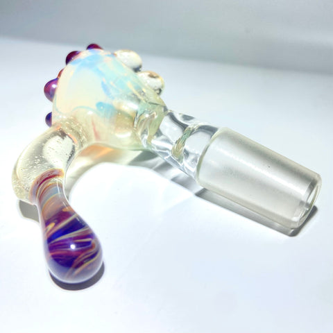 Uplifted Glass 14mm Blu-V  Bowl With Amber Purple Handle - Tha Bong Shop 