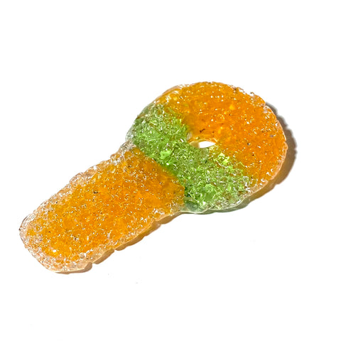 Niko BH Glass Green Orange Sourkey Keychain Pendant  -  Tha Bong Shop 
