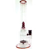 Blazed Glass 16” Showerhead  to Dome Perc Red Over Black Bong - Tha Bong Shop 