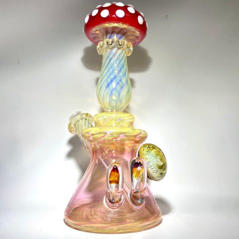 Eckardt Glass 10mm Fumed Amanita  Mushroom Minitube - Tha Bong Shop 