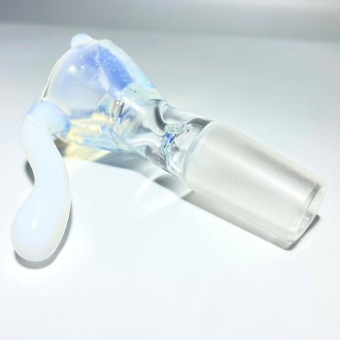 Uplifted Glass 14mm Opalescent Bowl With White Handle - Tha Bomg Shop 