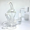 Flame Glass 10mm Mini Recycler With Flat Top Banger 