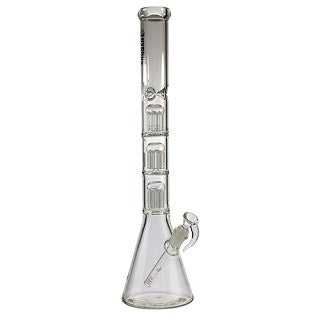 Hydros Glass Thick Wall Triple Tree Perc Beaker Bong - Tha Bong Shop 