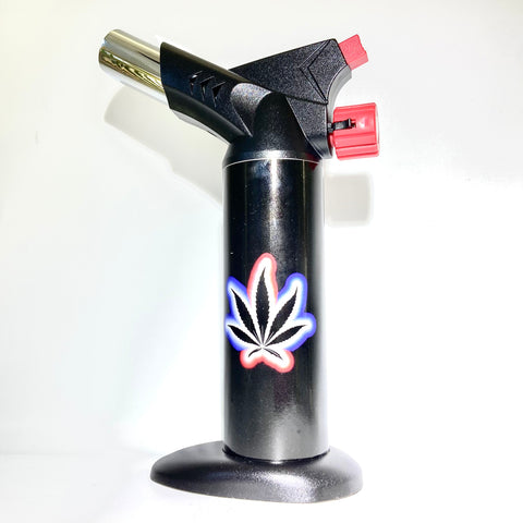 Double Flame Hand Torch With Leaf Design - Tha Bong Shop 