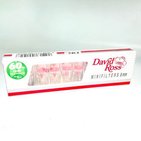  CIGARETTE MINIFILTERS DAVID ROSS Ø 8 mm Minifilters reduce about 60% of tar and nicotine.  Pack of 10 pcs - Tha Bong Shop 