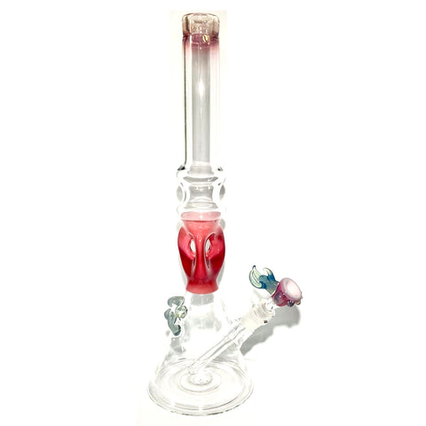 Gibsons Glassworks Red Triple Threat Beaker Bong - Tha Bong Shop 