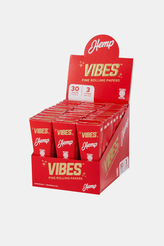 Vibes Kingsize Hemp Paper Cones Pack of 3 - Tha Bong Shop 
