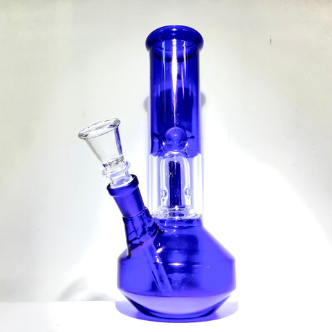 SALE ITEM Trans Blue Single Dome Perc Mini Beaker Bong - Tha Bong Shop 