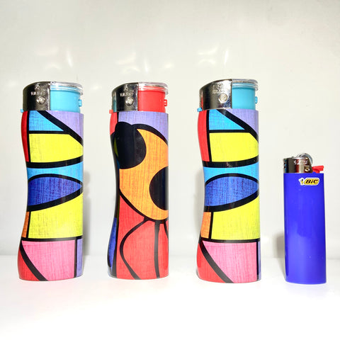 5” Giant Size Refillable Lighter Abstract Design - Tha Bong Shop 