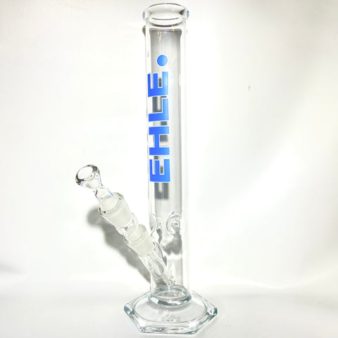 EHLE Glass 250ml Blue + White Label 12” Straight Tube - Tha Bong Shop 