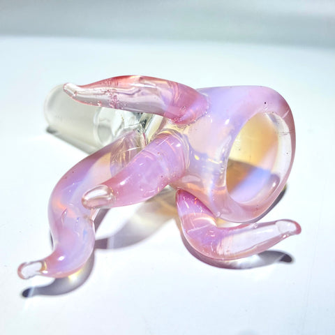 Uplifted Glass 14mm Pink Horned Bowl -Tha Bong Shop 