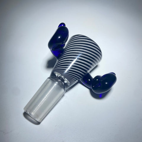 Krznski Glass 14mm Black And White Linework Knockout Bowl - Tha Bong Shop 