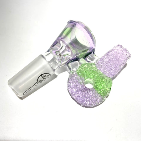 Niko BH Glass Purple Green 14mm Sourkey Bowl - Tha Bong Shop 