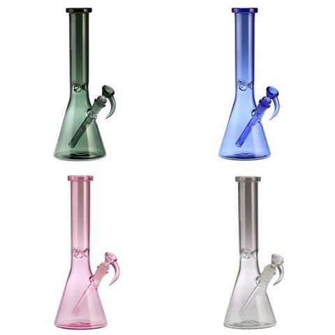 Hydros Glass 13” Coloured Beaker Bong With Flattened Mouthpiece