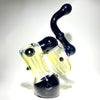 Black 7.5” Push Bowl Double Bubbler With Colour Changing Sections - Tha Bong Shop 