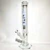EHLE Glass 500ml 14mm White Blue Outline 14” Straight Tube - Tha Bong Shop 