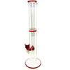 Blazed Glass Red Over White Gridded 4 Arm Tree Perc Bong - Tha Bong Shop 