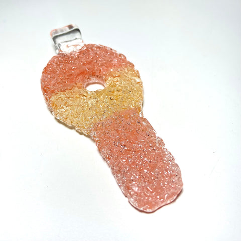 Niko BH Glass Peach Sourkey Keychain Pendant - Tha Bong Shop 