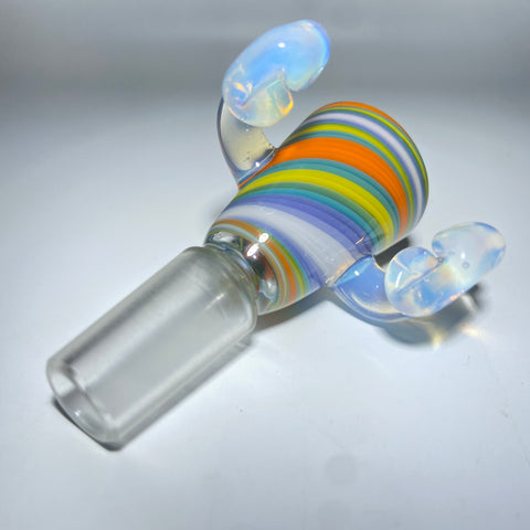 Krznski Glass 14mm Rainbow Linework  Knockout Bowl - Tha Bong Shop 