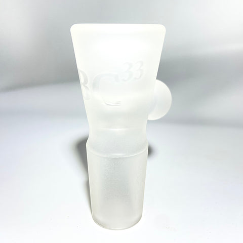 BC33 Glass 18mm Single Hole  Sandblasted Cone Bowl With Handle - Tha Bong Shop 
