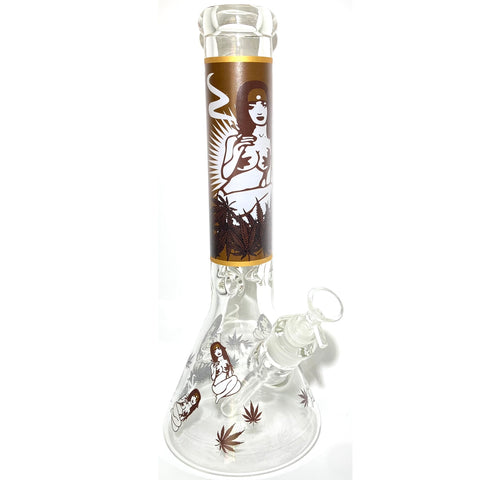 Breasts Out Brown 15” Beaker Bong - Tha Bong Shop 