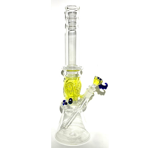 Gibsons Glassworks UV Yellow Triple Threat Beaker - Tha Bong Shop 