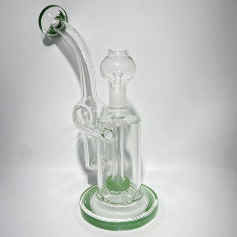 Scan Glass Showerhead Perc Jade Recycler - Tha Bong Shop 