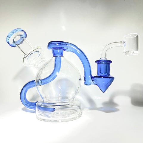 Scan Glass Globe Bubbler Dab Rig With Flat Top Banger
