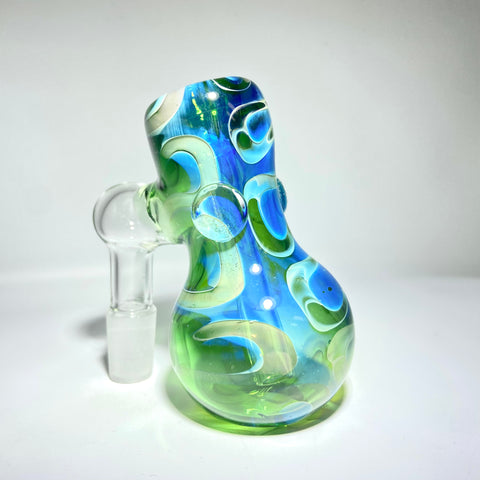 Green Silver Fumed Pattern Peanut Ash Catcher - Tha Bong Shop 