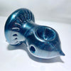 Leash Glass Blue Sparkle Mushroom Pipe - Tha Bong Shop 