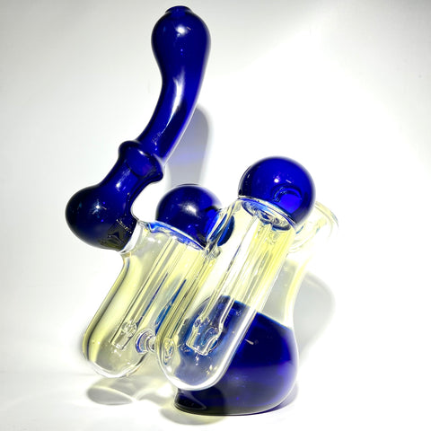 Blue 7.5” Push Bowl Triple Bubbler With Colour Changing Sections - Tha Bong Shop 