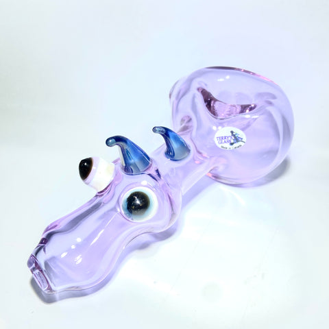 Terrys Glass 4.5” Purple Friendly Dragon Pipe - Tha Bong Shop 