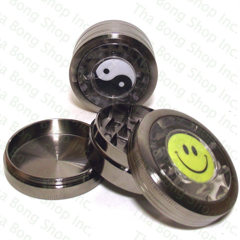 Clear Top 3 Piece Metal Grinder - Tha Bong Shop 