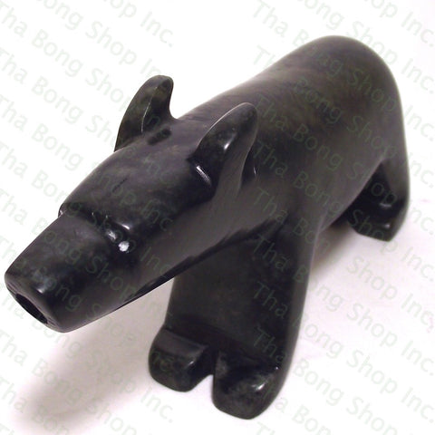Howard Moose Standing Wolf Carved Stone Pipe - Tha Bong Shop 