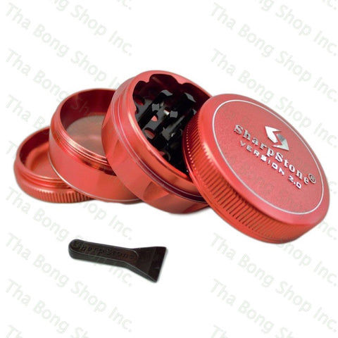 Sharpstone V2 Grinder Red 2.5" Size - Tha Bong Shop 
