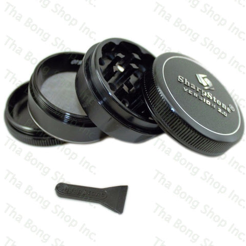 Sharpstone V2 Grinder Black 2.2" Size - Tha Bong Shop 