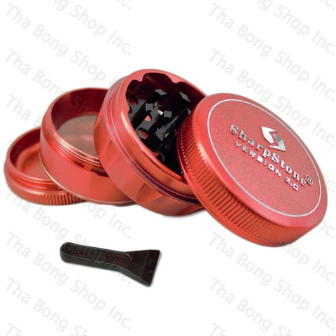Sharpstone V2 Grinder Red 2.2" Size - Tha Bong Shop 