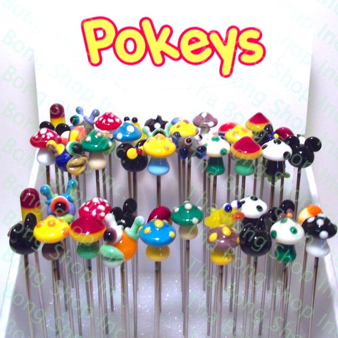 Pokeys Glass Tip Metal Dabbers - Tha Bong Shop 