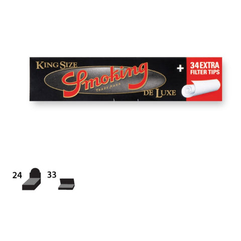 Smoking Deluxe Kingsize Rolling Paper With Tips - Tha Bong Shop 