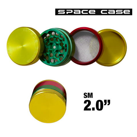 SMALL SPACE CASE RASTA POLLINATOR GRINDER - Tha Bong Shop 